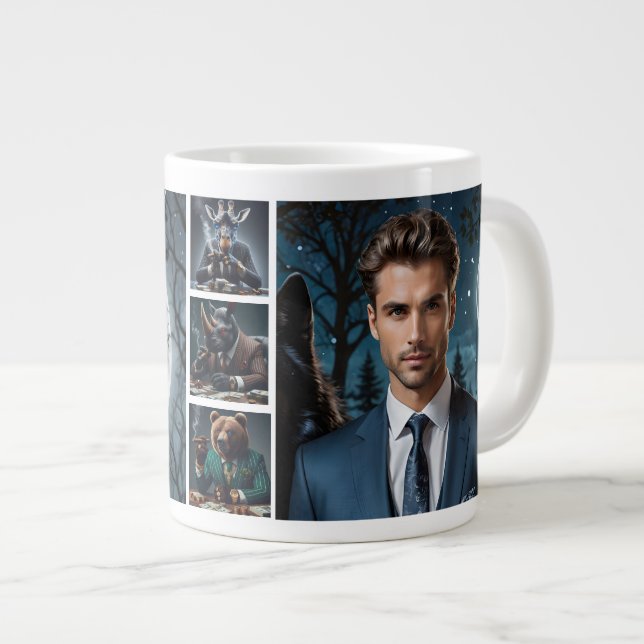 Funny The Boss Personalised Custom Photo  Large Coffee Mug (Front Right)