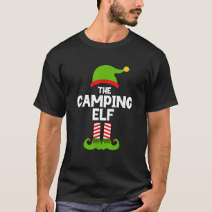 Funny The Camping Elf Christmas Family Pajama Camp T-Shirt