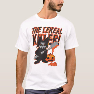 Funny The Cereal Killer Dark Humour Halloween Whit T-Shirt
