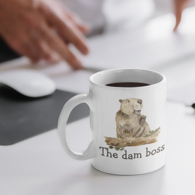 Funny The Dam Boss Beaver Gift Coffee Mug (Creator Uploaded)