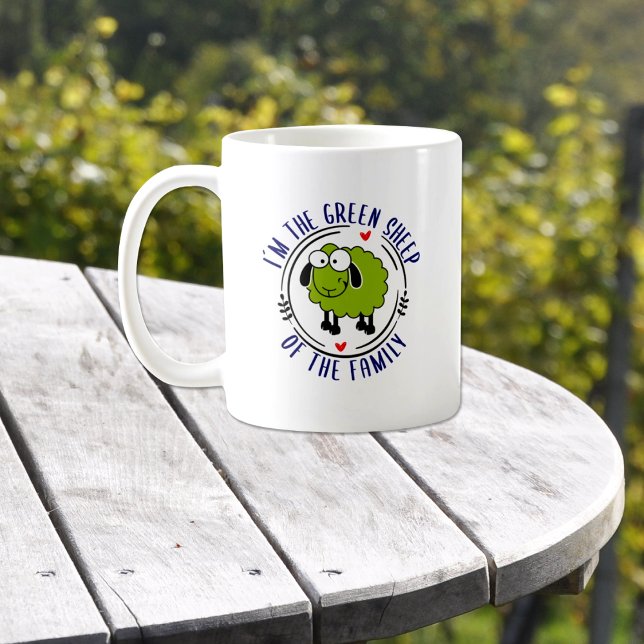 Funny The Green Sheep of the Family, Green Coffee Mug (Creator Uploaded)