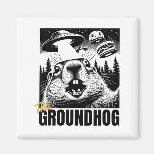 Funny The Groundhog This Hilarious Ufo Selfie  Magnet