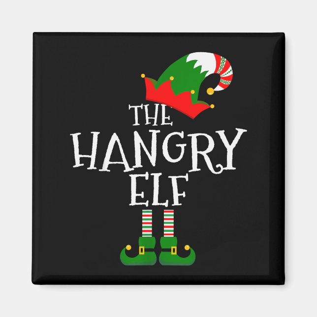 Funny The Hangry Elf Matching Family Group Gift Ch Magnet (Front)