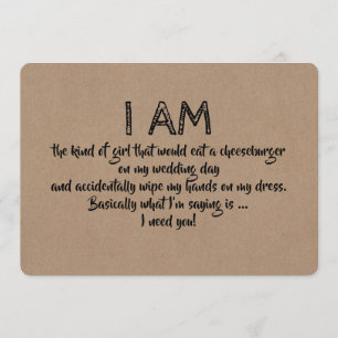 Funny the Kind of Girl Bridesmaid Proposal Card