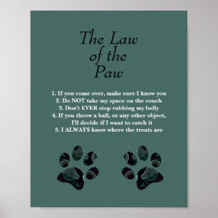 Funny "The Law of the Paw" Poster