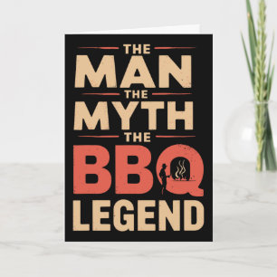Funny The Man The Myth The Bbq Legend Fathers Day Card