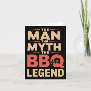 Funny The Man The Myth The Bbq Legend Fathers Day Card