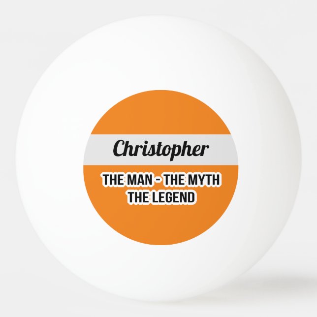 Funny The Man The Myth The Legend Monogrammed Ping Pong Ball (Front)