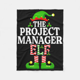 Funny The Project Manager Elf Christmas Family Mat Fleece Blanket