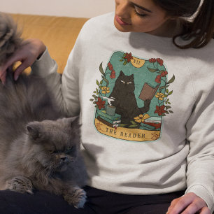 Funny The Reader Tarot Card Cat Sweatshirt