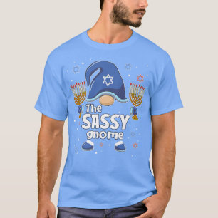 Funny The Sassy Gnome Hanukkah Matching Family Paj T-Shirt