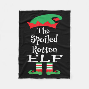 Funny The Siled Rotten Elf Shirt Christmas Matchin Fleece Blanket