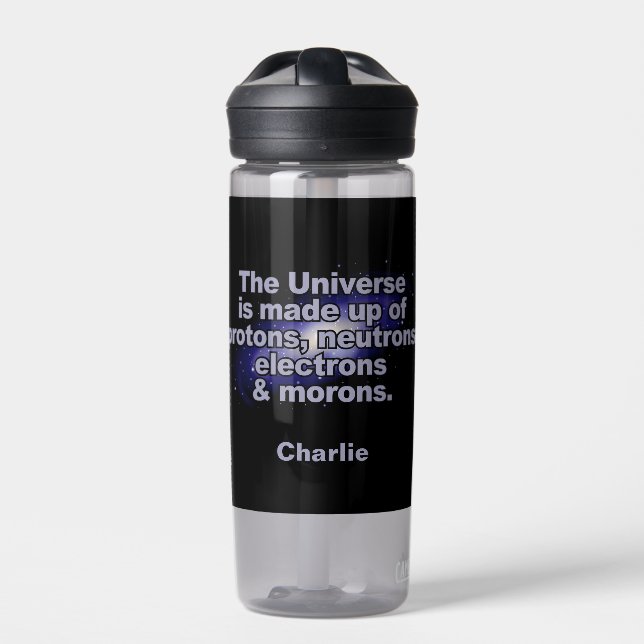 Funny "The Universe" custom name Water Bottle (Front)