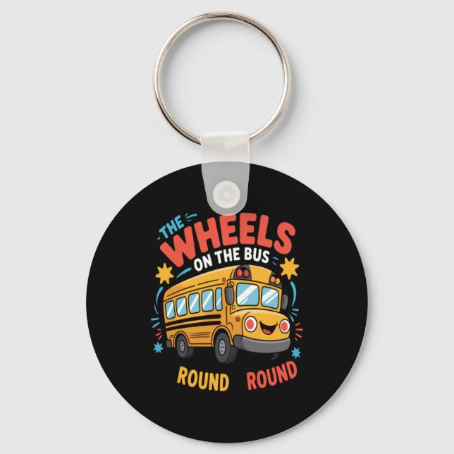 Funny The Wheels On The Bus Key Ring (Front)