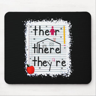 Funny Their There They Are Book English Grammar Te Mouse Pad