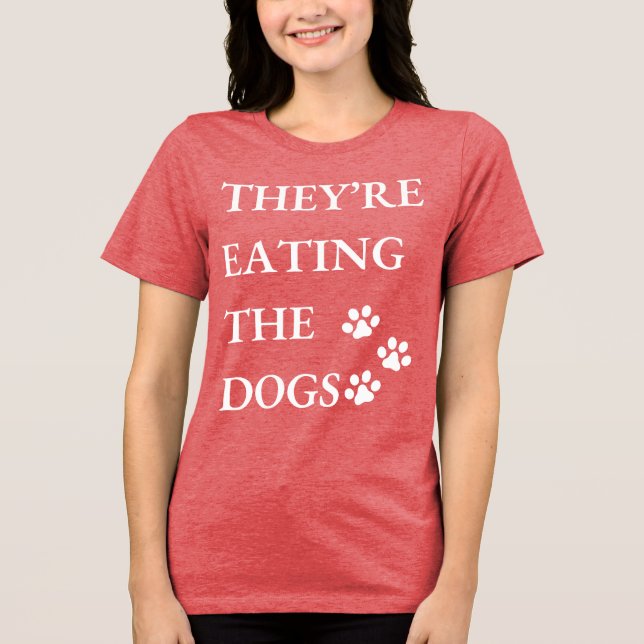 Funny They're Eating The Dogs in Springfield  Tri-Blend Shirt (Front)