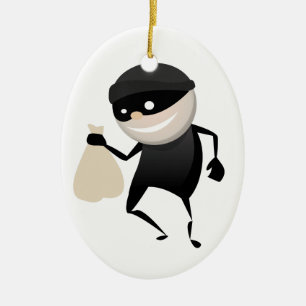 Funny Thief Ceramic Tree Decoration