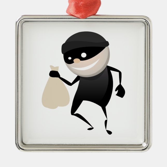 Funny Thief Metal Tree Decoration (Front)