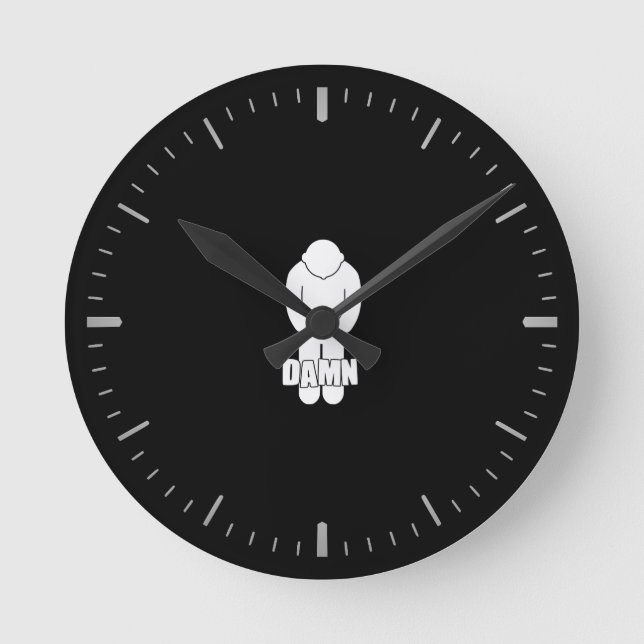 Funny Thin Blue Line Round Clock (Front)