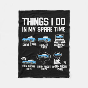 Funny Things I Do In My Spare Time Enthusiast Car Fleece Blanket