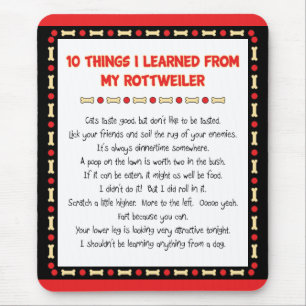 Funny Things I Learned From My Rottweiler Mouse Pad