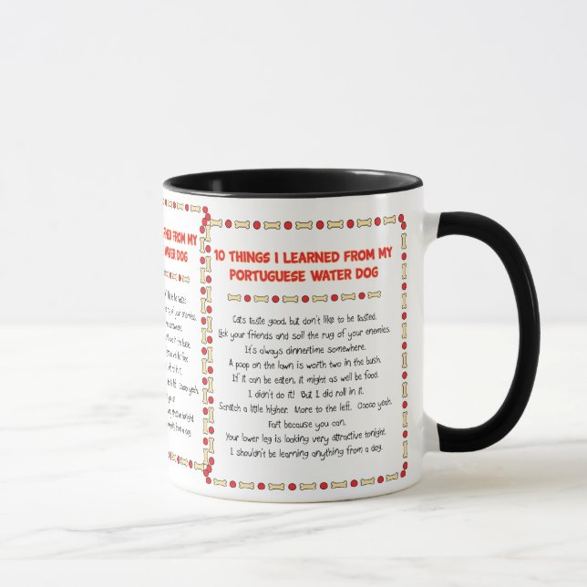 Funny Things I Learned From Portuguese Water Dog Mug (Right)