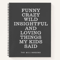 Funny Things My Kids Said Grey Personalised Memory