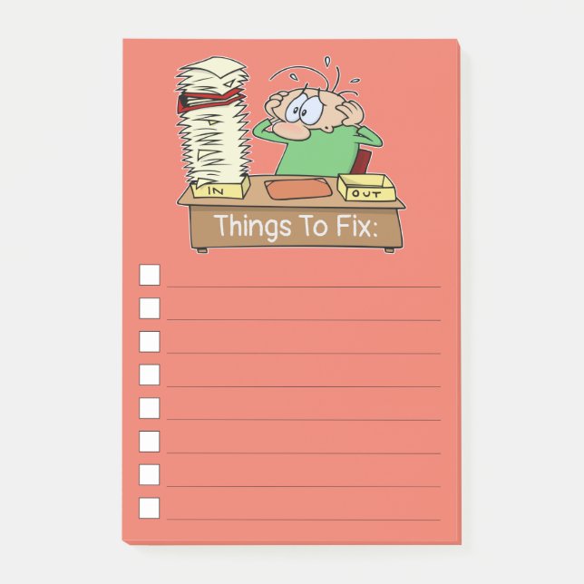 Funny Things To Fix List With Checkboxes Post-it Notes (Front)