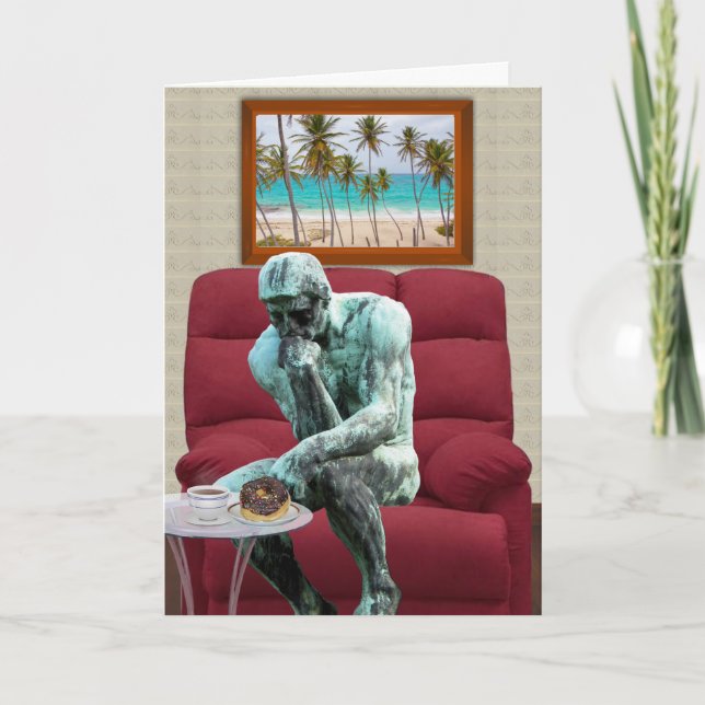 Funny Thinker Thinking of You Card (Front)
