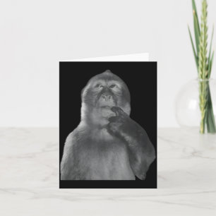 Funny Thinking Monkey Meme Curious Ape Brainrot  Card