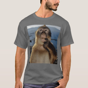 Funny Thinking Monkey Meme Curious Ape Brainrot Gi T-Shirt