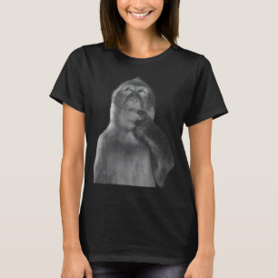 Funny Thinking Monkey Meme Curious Ape Brainrot T-Shirt
