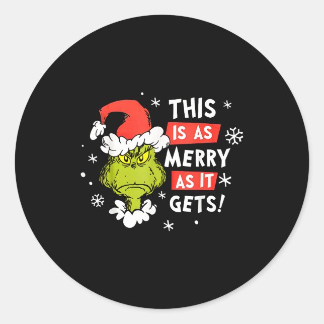 Funny This Is As Merry As It Gets Christmas, Sarca Classic Round Sticker (Front)