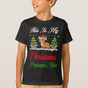 Funny This Is My Christmas Pajama Bobcat Christmas T-Shirt