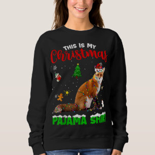 Funny This Is My Christmas Pajama Fox Red Plaid Sweatshirt