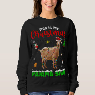 Funny This Is My Christmas Pajama Goat Red Plaid Sweatshirt