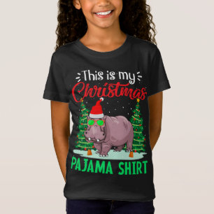 Funny This Is My Christmas Pajama Hippopotamus Xma T-Shirt