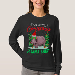 Funny This Is My Christmas Pajama Hippopotamus Xma T-Shirt