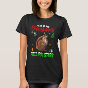 Funny This Is My Christmas Pajama Squirrel Red Pla T-Shirt