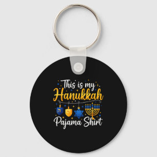 Funny This Is My Hanukkah Pajamakah Pajama Chanuka Key Ring
