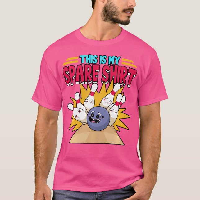 Funny This Is My Spare Lucky Bowlers Bowling Strik T-Shirt (Front)
