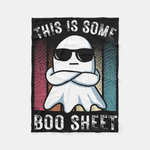 Funny This Is Some Boo Sheet Ghost Halloween Retro Fleece Blanket