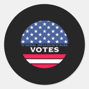 Funny This Monster Votes Anti-trump Biden Harris K Classic Round Sticker
