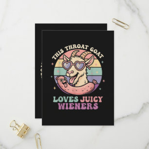 Funny This Throat Goat Loves Juicy Wieners Invitation Postcard