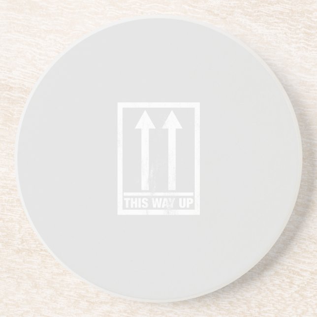 Funny this way up sign coaster (Front)