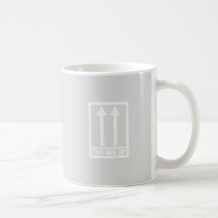 Funny this way up sign coffee mug