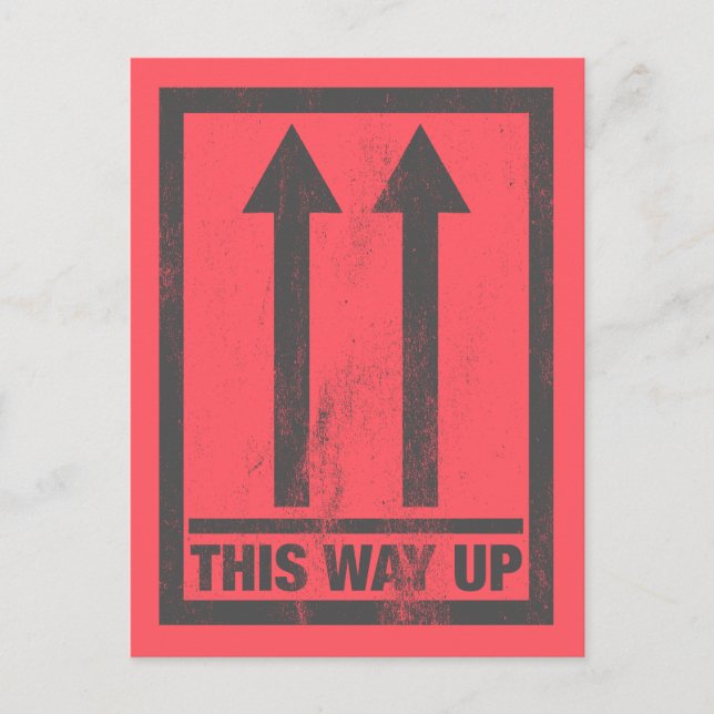 Funny this way up sign postcard (Front)