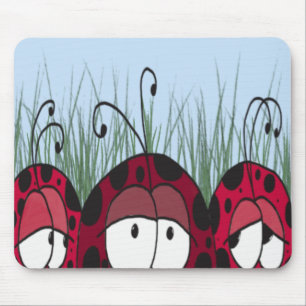 Funny Three Amigos Ladybug Cartoon Mouse Pad
