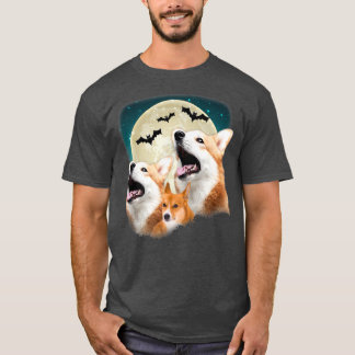 Funny Three Corgi Halloween And Halloween Moon-115 T-Shirt