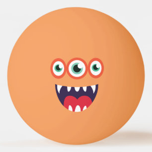 Funny Three-Eyed  Cute Monster. Ping Pong Ball